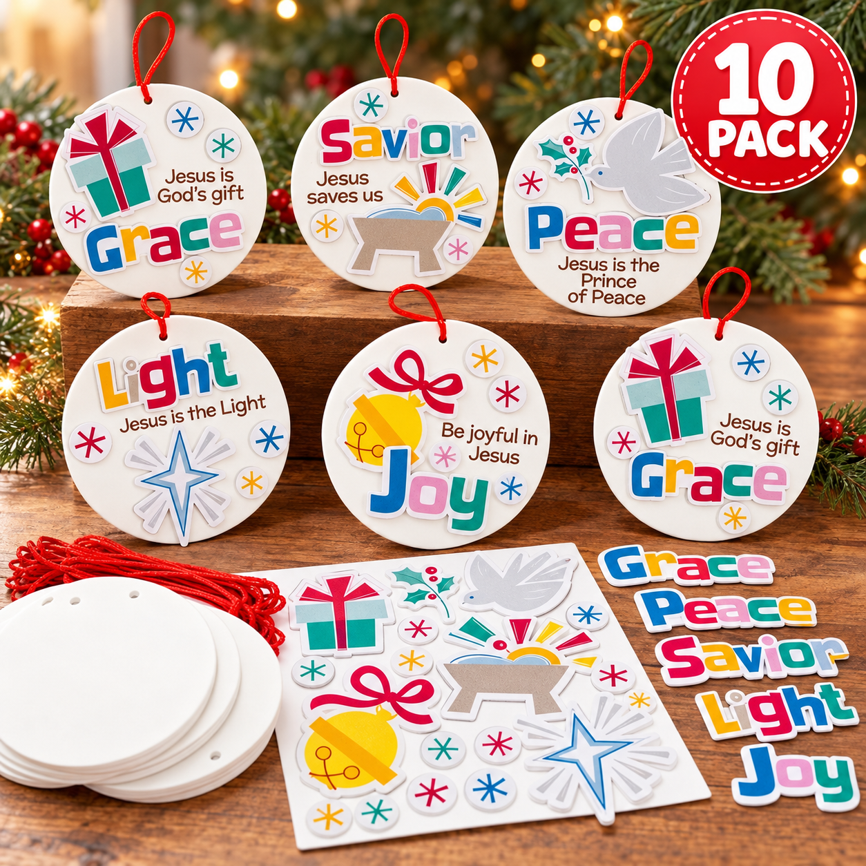 God's Promises Religious Christmas Ornaments Craft Kit